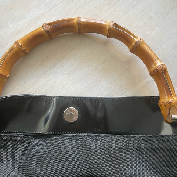 Gucci Black Nylon Bamboo Handle Hobo Shoulder bag - Picture 4 of 13